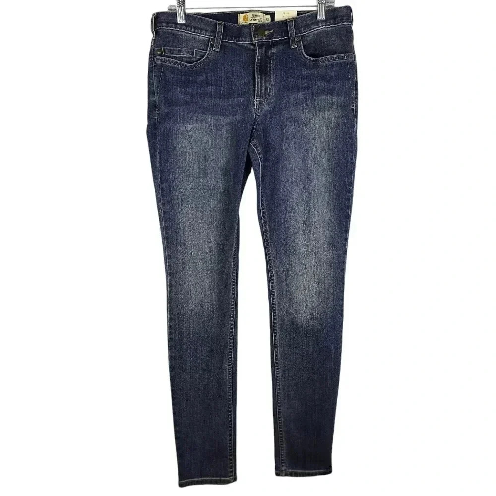 NWT Carhartt Women's Tall Slim Fit Skinny Leg Jeans Size 10 Irregular